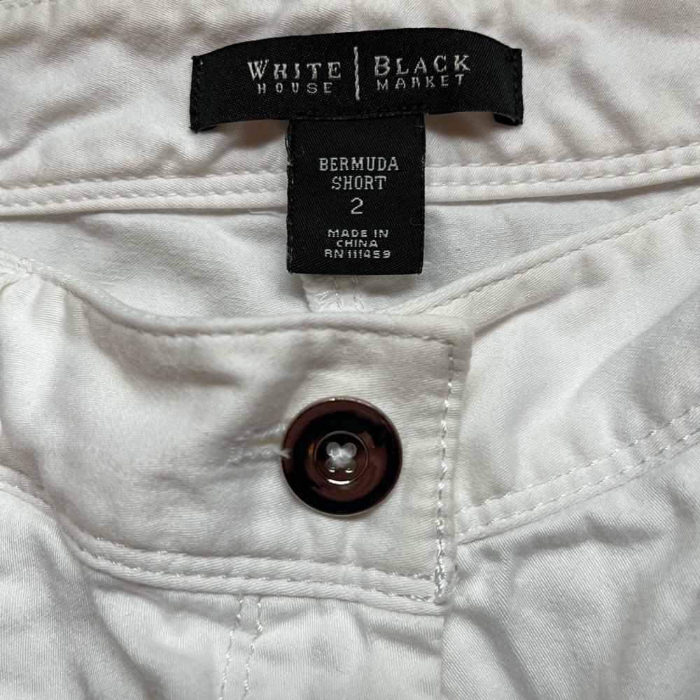 White House Black Market Crisp White Bermuda Shorts Size 2